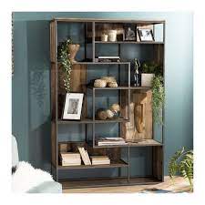 142,5 x 60 x 24 cm, bois, nature, 24 x 60 x 142,5 cm. Bibliotheque Au Design Industriel En Bois Et En Metal Par So Inside