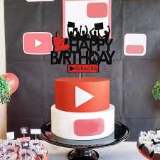 Buy Glorymoment Play Social Media Cake Topper Glitter Happy Birthday Cake Topper For You Tube Theme Birthday Party Decorations Teens Boys Girls Adult Birthday Party Supplies 6 7 X5 31 Online In Turkey B08r3q9s1p