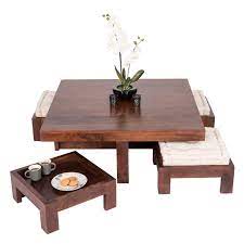 Find coffee tables with 4 ottomans in coffee tables | buy or sell coffee tables, ottomans, poufs, side tables & more in ontario. Dark Shade Dakota Coffee Table Set With Four Stools 100 Solid Wood