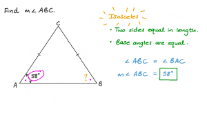 If you know the length of the hypotenuse and the other side length as well, you can apply the pythagorean theorem in reverse: Question Video Finding The Measure Of One Of The Base Angles Of An Isosceles Triangle Nagwa