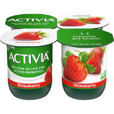 Activia Low Fat Probiotic Strawberry Yogurt 4 Oz Cups 4 Count Walmart Com