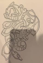 Flying tribal odin's ravens tattoo design. My First Attempt At Some Ringerike Style Art Norse