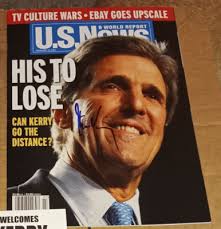John Kerry Presidential Candidates SIGNED AUTOGRAPHED 2004 US News Magazine  COA