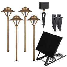 4 Brass Solar Path Light Kit Volt Lighting