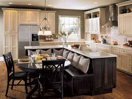Wouldn T Want The L Shape But Love The Idea Of The Bench Back Table Add Kitchen Island Dining Table Kitchen Island Designs With Seating Kitchen Island Table