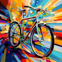 Bike Art Print, Bicycle Art, Pop Art, Wpap Art Prints, Man Cave ...