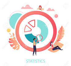 Round Statistics Sign Or Icon With Graph Or Chart And People