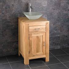 Frosted glass is another top choice for bathroom lacquered glass: 450mm Cloakroom Oak Vanity Unit Square Frosted Glass Basin