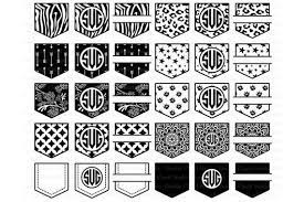 Pocket Patterns Svg Files Shirt Pocket Monogram Svg Files For Silhouette Cameo And Cricut Pocket Monogram Clipart Png Included In 2021 Monogram Svg Pocket Pattern Card Pattern