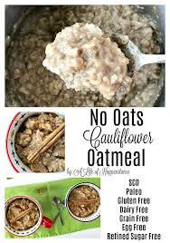 No Oats Cauliflower Oatmeal Scd Paleo Egg Free Recipe Grain Free Breakfast Breakfast Comfort Foods Egg Free Breakfast