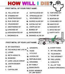 How Will You Die Funny Name Generator Funny Names Names