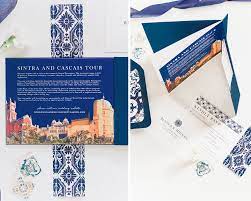 Portugal Destination Wedding Invitation Booklet Azulejo Tile Inspired Destination Wedding Invitations Wedding Invitations Destination Wedding
