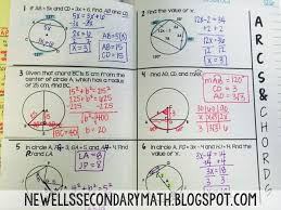 Arcs And Chords Mrs Newell S Math Math Classroom Secondary Math Geometry High School