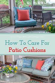 How To Refresh And Wash Outdoor Cushions The Little Lake Cottage Outdoor Furniture Cushions Outdoor Cushions Resin Patio Furniture