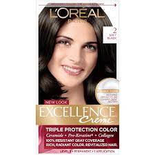 L'oreal paris excellence creme permanent hair color, 3 natural black, 100 percent gray coverage hair dye, pack of 2. Amazon Com L Oreal Paris Excellence Creme Permanent Hair Color 2 0 Soft Black 100 Percent Gray Coverage Hair Dye Pack Of 1 Pack Of 1 Chemical Hair Dyes Beauty