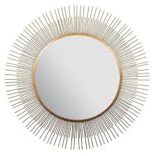A perfect 1m wide round mirror, with a gold leaf finish that would sit equally well in a modern or more traditional home. Pinnacle Medium Round Gold Contemporary Mirror 36 In H X 36 In W 18fm1506e The Home Depot