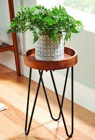 Better Homes Gardens 18 In Cylinder Wood Plant Stand Mutli Colors Walmart Com In 2021 Wood Plant Stand Plant Stand Decor Rustic Plant Stand