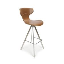 Brooklyn Curved Cross Leg Tan Faux Leather And Steel Bar Stool Bar Stools Modern Bar Stools Tan Dining Chair