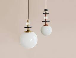 Maru Globe 6 Pendant Light With Small Stack Of Beads In Copper Pendant Light Globe Pendant Light Glass Pendant Light