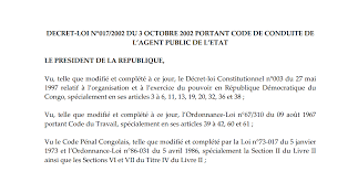 Votre code du travail au format pdf inclut: Decret Loi N 017 2002 Du 3 Octobre 2002 Portant Code De Conduite De L Agent Public De L Etat Ministere De L Environnement Et Developpement Durable Medd