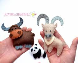 Desert Animalsasian Animals Felt Magnets By Ladybugonchamomile Kece Urunler