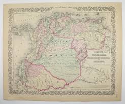 Vintage Map Venezuela Colombia Map Panama Ecuador Map 1881 Colombia Map Vintage Map Ecuador Map