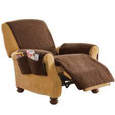 Fleece Recliner Furniture Protector Cover With Pockets Brown Walmart Com In 2021 Recliner Chair Covers Recliner Cover Recliner Chair
