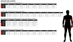 Soccer Size Charts Podiumwear