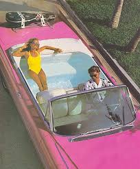 80s Advertisement Car Pink 80s Eighties Retro Vintage Pink Convertible Retro Barbie Car