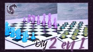 Como el rey es la pieza principal de cada bando, nunca se captura. Juego De Mesa 2 En 1 Ajedrez Y Damero O Damas Chinas Con Resina Epoxi Manualidades