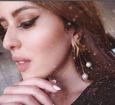 أجمل الاطلالات الجمالية لـ نور خالد الشيخ خطيبة خالد الشاعر مجلة هي pearl earrings earrings hoop earrings