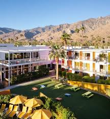 The entrance to the hotel is really cool and is their colorful instagram brought to life! The Saguaro Palm Springs Boutique Hotel Near Downtown