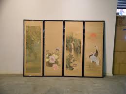 Depicting wild flowers in ink and color on gold leaf. Japanese 4 Panel Free Standing Screen Buy Online Japanese Antiques