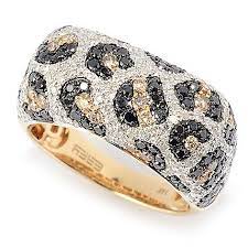 Effy Confetti 14k Gold 1 71ctw Multi Diamond Leopard Print Ring On Sale At Shophq Com Diamond 14k Gold Gemstone Jewelry
