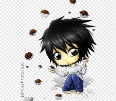L Near Misa Amane Mangaka Drawing Joker Chibi Black Hair Manga Chibi Png Pngwing
