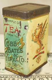 Tea Sample Tin Cobb Bates Yerxa C1905 Ginna Ny Usa Dragon Griffin Boite A The Boite En Fer Cafe Chocolat