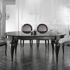 Set of 4 vintage black lacquer neo deco art deco dining chairs furnishmevintage $ 1,595.00 free shipping add to favorites 19th century chinese horseshoe back chairs ming style ~ pair mcmvintagevic 4.5 out of 5 stars (22) $ 550.00 free shipping add to favorites. Italian Designer Oval Extendable Black Lacquered Dining Table Juliettes Interiors