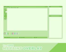 Cute Green Ms Paint Twitch Overlay Creative Art Stream Streaming Overlay Pixel Style V2 Overlays Video Design Youtube Twitch Streaming Setup