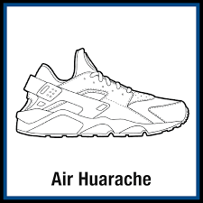 Nike air max coloring pages. Nike Air Huarache Sneaker Coloring Pages Created By Kicksart