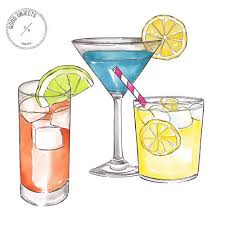Valeriarienzi Cocktail Illustration Tea Art Objects