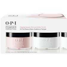 opi powder perfection pink white dipping powder trio kit alpine snow bubble bath clear 4 25 oz each 605887