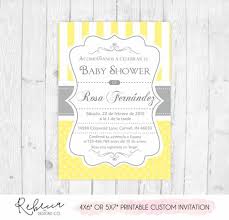 Invitacion De Baby Shower Amarilla Diseno Imprimible Personalizado Tea Party Baby Shower Baby Shower Yellow Baby Shower Invitation Cards