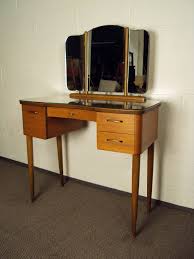 Very rare of atomic age step end tables designed by paul frankl, circa 1950's in walnut finish with black lacquer accents, freshly refinished very rare set hard to find. Mid Century Swedish Modern Dressing Table Vanity With Mirror Dressing Table Vanity Mid Century Dressing Table Dressing Table Design