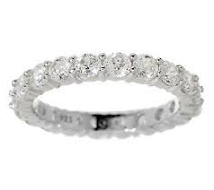 Epiphany Diamonique 100 Facet 1 90 Ct Tw Eternity Ring Qvc Size 7 Just Saying Wedding Ring Bands Eternity Ring Eternity Wedding Band