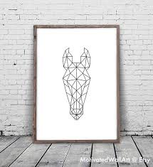 Abstract Horse Print Geometric Horse Horse Head Print Horse Printable Art Printable Horse Diamond Print Geometric Animals Geometric Art Animal Geometric