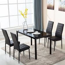 Amart furniture offers a wide range of dining chairs to complement any dining table's design. Zimtown Set Of 4 Dining Side Pu Leather Elegant Design Home Furniture Black Walmart Com Glass Dining Table Set Primitive Dining Rooms Glass Dining Room Table