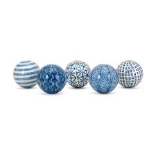 Imax Barrett Spheres 5 Assorted Blue In 2020 Decorative Spheres Spheres Accent Pieces