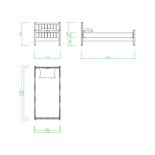 シングルサイズのベッド【DXF/autocad DWG】 2di-bed_0001