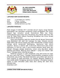 Menerusi laporan mstar, pelajar yang dikenali aishah tidak sama sekali terlibat dengan acara sukan. Doc Laporan Hari Sukan Negara Gpi Manjung Academia Edu