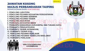 Majlis perbandaran taiping, taiping, perak. Jawatan Kosong Majlis Perbandaran Taiping